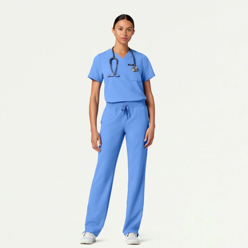Ceil Blue Xenos Essential Knit-Waist Scrub Pant